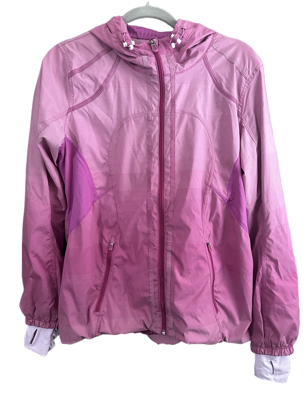 Lululemon Down Time Jacket Violaceous Gradient Stripe Pink Sz 12 RARE UNICORN 🦄